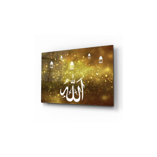 Arapça Allah Cam Tablo 2 |  Uv Baskı | Temperli