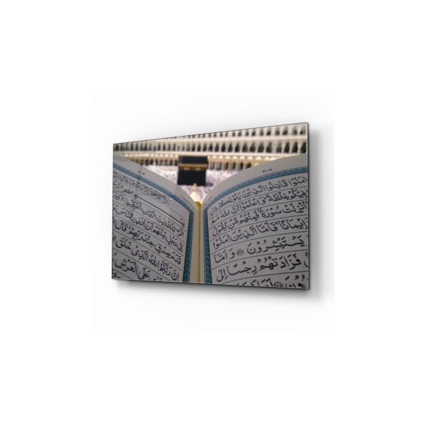 Kur'an-ı Kerim Ve Kabe Cam Tablo |  Uv Baskı | Temperli