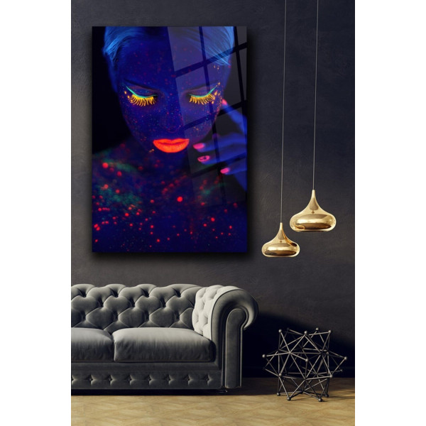Modern Tablo Neon Portre Cam Tablo