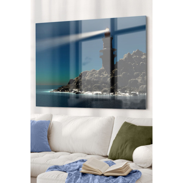 Deniz Feneri | Manzara Temalı Cam Tablo