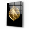 Gold Yapraklar Cam Tablo