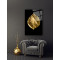Gold Yapraklar Cam Tablo
