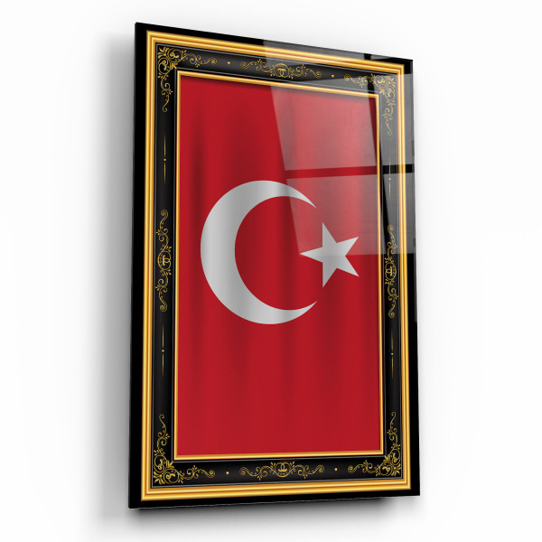 Türk Bayrağı Cam Tablo Türk Bayrağı Cam Tablo