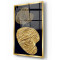 Gold Yapraklar Cam Tablo