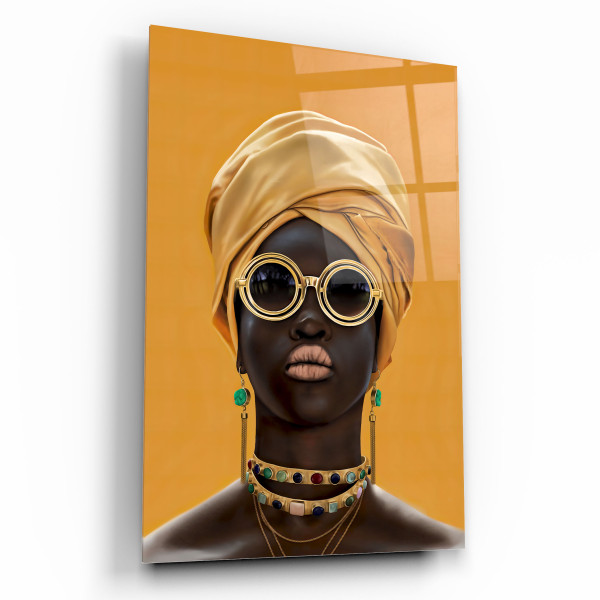 Afrikalı Kadın Cam Tablo Afrikalı Kadın Cam Tablo