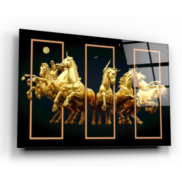 Gold Atlar Cam Tablo Gold Atlar Cam Tablo