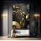 Gold Balıklar Cam Tablo