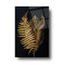 Gold Yapraklar Cam Tablo