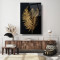 Gold Yapraklar Cam Tablo