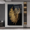 Gold Yapraklar Cam Tablo