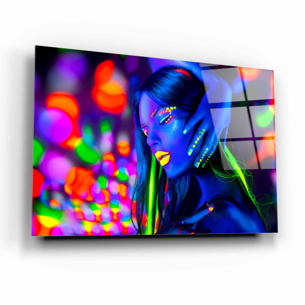 Neon Kadın Cam Tablo Neon Kadın Cam Tablo