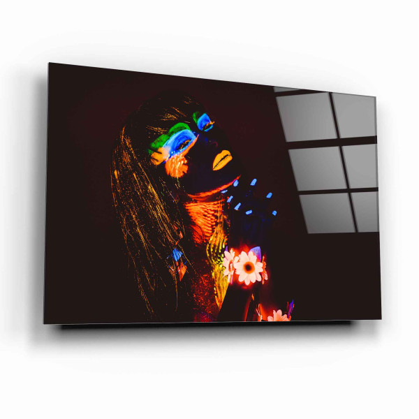 Neon Kadın Cam Tablo Neon Kadın Cam Tablo
