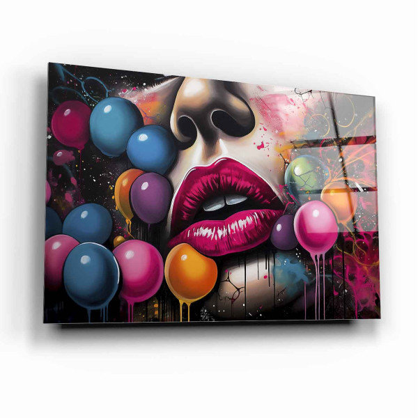 Pop Art Kadın Cam Tablo Pop Art Kadın Cam Tablo