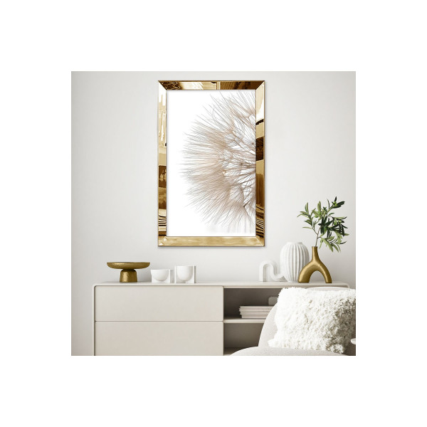 GOLD AYNALI PLEKSİ ÇERÇEVELİ MODERN ALTIN SARISI BEYAZ MİNİMAL SOYUT ÇİZİM TABLO