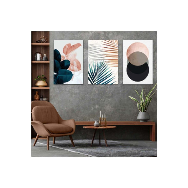 Kolaj Çizim 3'lü Mdf Tablo Set