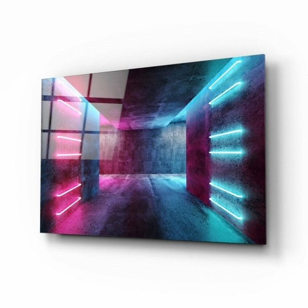 Neon Işıklar Cam Tablo Neon Işıklar Cam Tablo