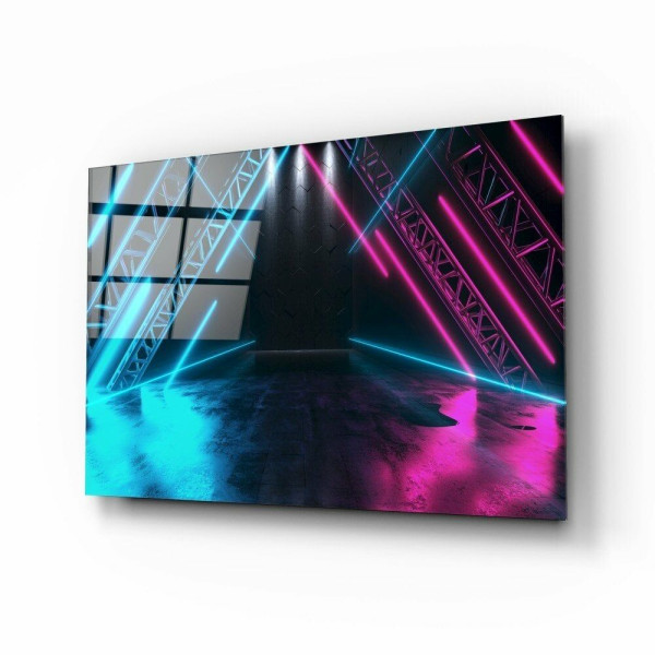 Neon Işıklar Cam Tablo Neon Işıklar Cam Tablo