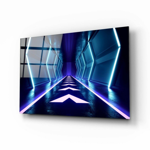 Neon Işıklar Cam Tablo Neon Işıklar Cam Tablo