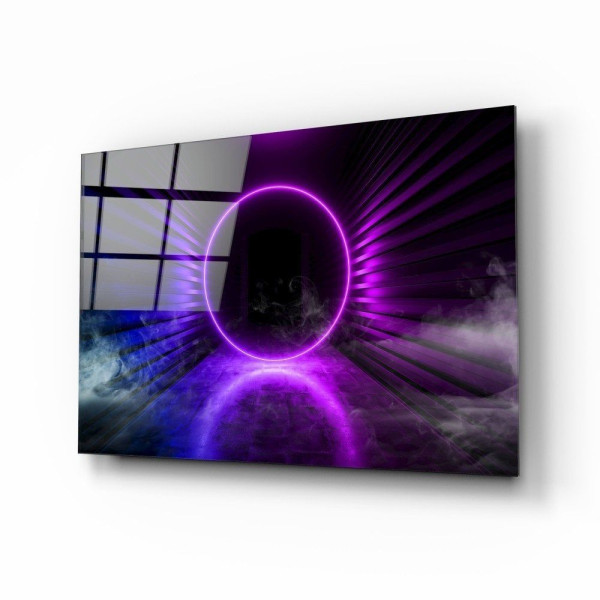 Neon Işıklar Cam Tablo Neon Işıklar Cam Tablo