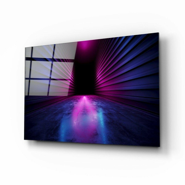 Neon Işıklar Cam Tablo Neon Işıklar Cam Tablo