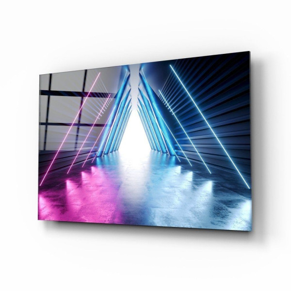 Neon Işıklar Cam Tablo Neon Işıklar Cam Tablo