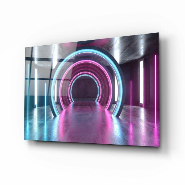 Neon Işıklar Cam Tablo Neon Işıklar Cam Tablo