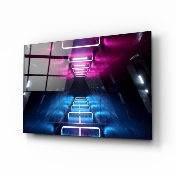 Neon Işıklar Cam Tablo Neon Işıklar Cam Tablo