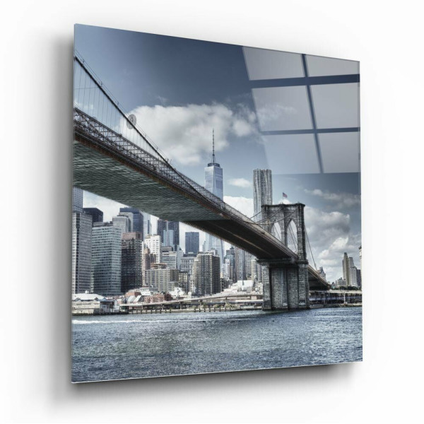 Brooklyn Köprüsü Cam Tablo Brooklyn Köprüsü Cam Tablo