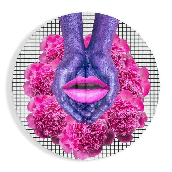 Pembe Karmaşa Cam Tablo Pembe Karmaşa Cam Tablo