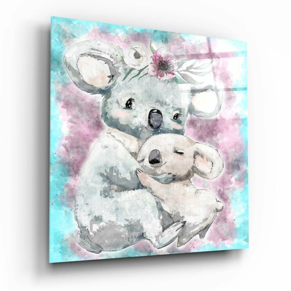 Anne ve Yavru Koala Cam Tablo Anne ve Yavru Koala Cam Tablo