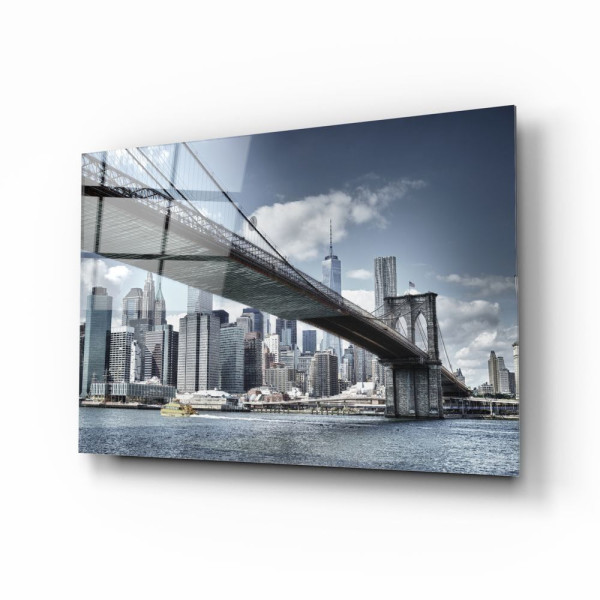 Brooklyn Köprüsü Cam Tablo Brooklyn Köprüsü Cam Tablo
