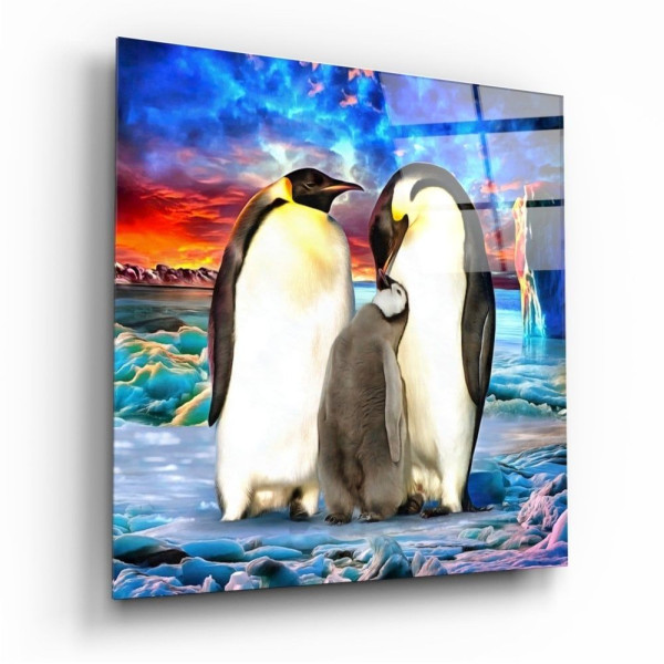 Penguen Ailesi Cam Tablo Penguen Ailesi Cam Tablo