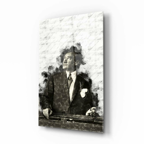 Atatürk Portre Cam Tablo Atatürk Portre Cam Tablo
