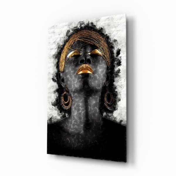Afrikalı Kadın Portre Cam Tablo Afrikalı Kadın Portre Cam Tablo