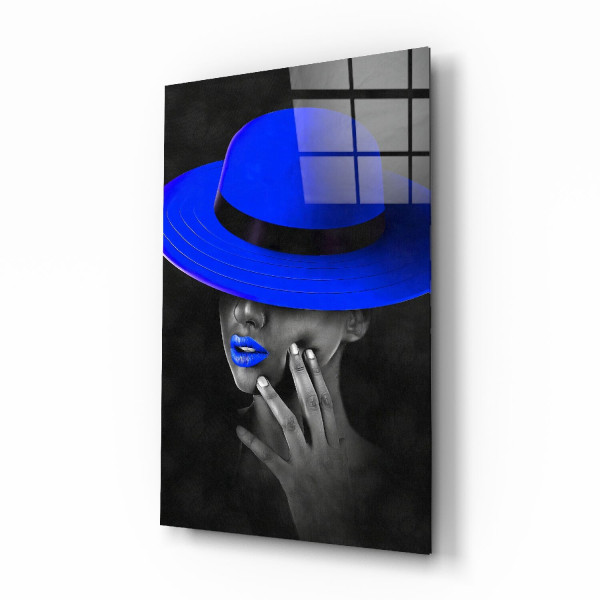 Mavi Şapka Cam Tablo Mavi Şapka Cam Tablo