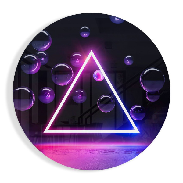 Neon Üçgen Cam Tablo Neon Üçgen Cam Tablo