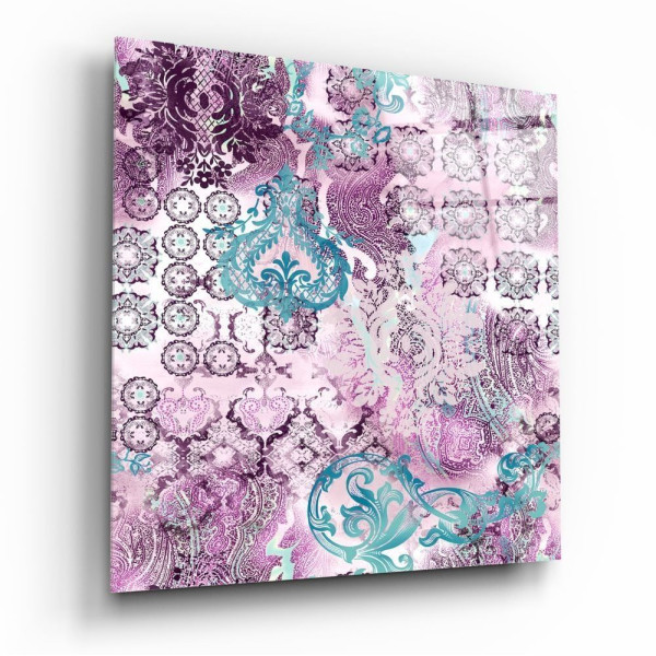 Mor Damask Cam Tablo Mor Damask Cam Tablo