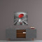 Kırmızı Şemsiyeli Kız Cam Tablo