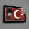 Türk Bayrağı ve Atatürk Cam Tablo