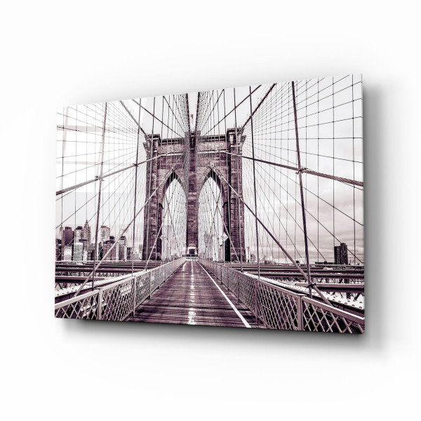 Brooklyn Köprüsü Cam Tablo Brooklyn Köprüsü Cam Tablo