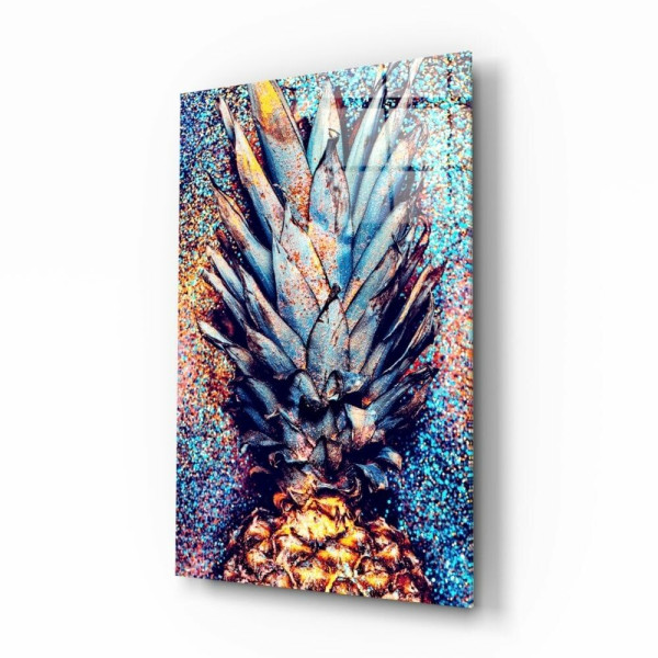 Renkli Ananas Cam Tablo Renkli Ananas Cam Tablo