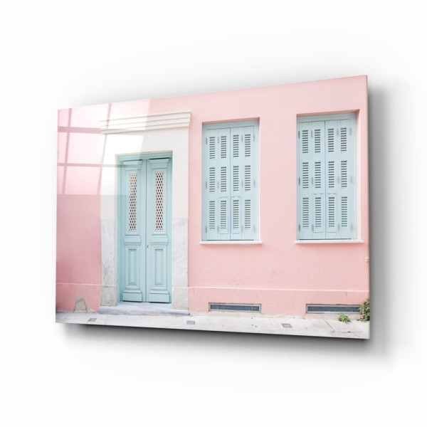 Pembe Ev Cam Tablo Pembe Ev Cam Tablo