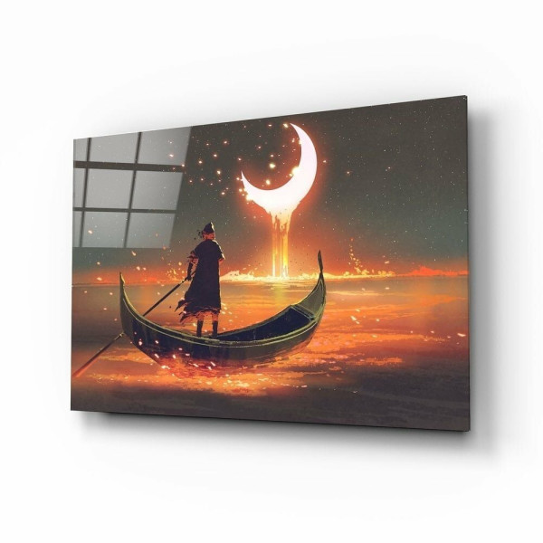 Ayın Kızılı Cam Tablo Ayın Kızılı Cam Tablo