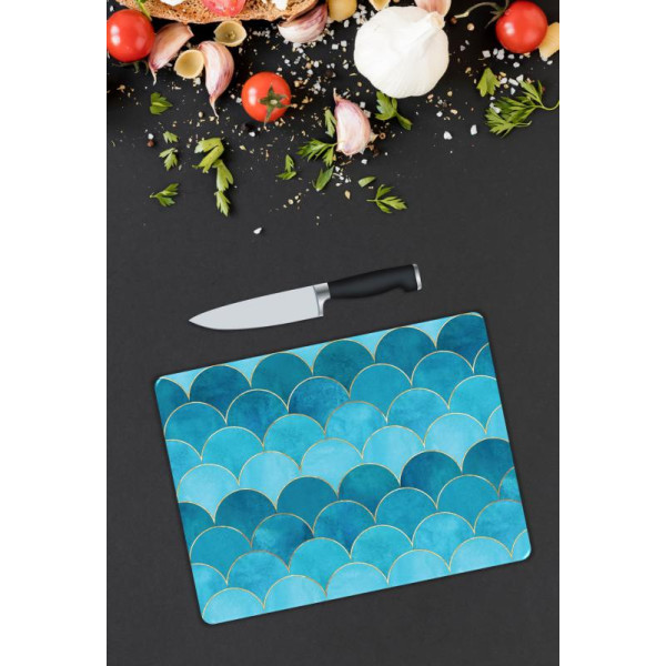 Minimal Desen Cam Kesme Tablası