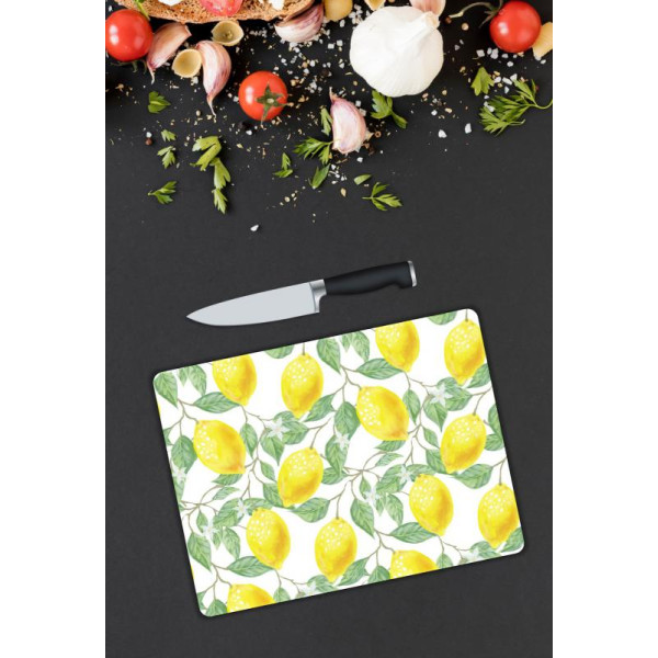 Limon Desen Cam Kesme Tablası
