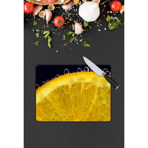 Limon Desen Cam Kesme Tablası