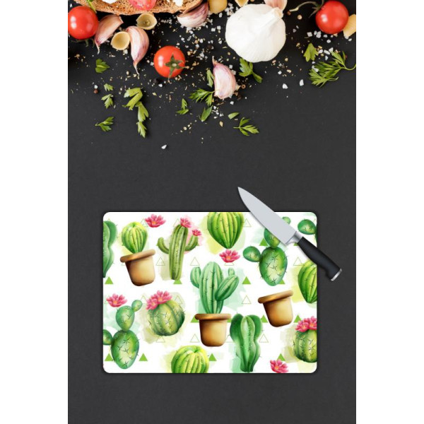Kaktüs Desen Cam Kesme Tablası Kaktüs Desen Cam Kesme Tablası