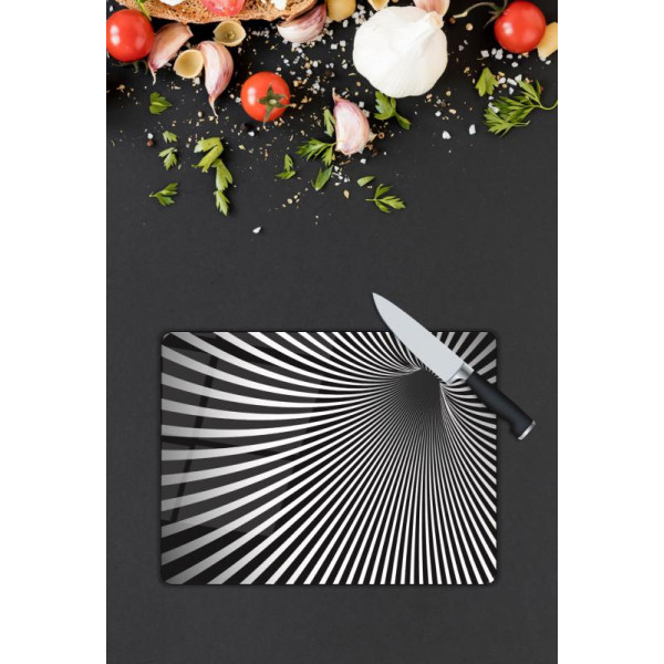 Siyah&Beyaz Desen Cam Kesme Tablası Siyah&Beyaz Desen Cam Kesme Tablası