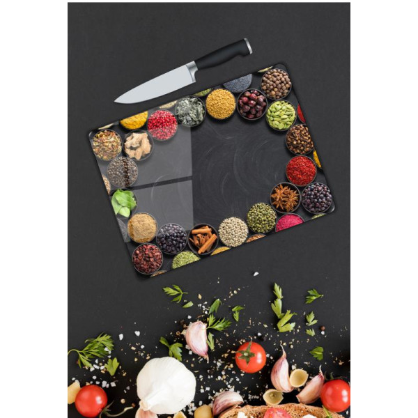 Renkli Desen Cam Kesme Tablası