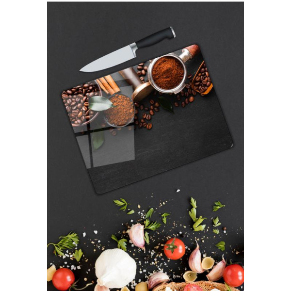 Kahve Desen Cam Kesme Tablası Kahve Desen Cam Kesme Tablası